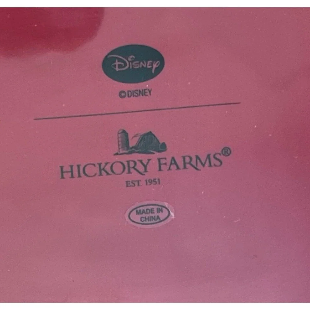 Disney X Hickory Farms Mickey Mouse 1928 Platter Red Burgundy 14